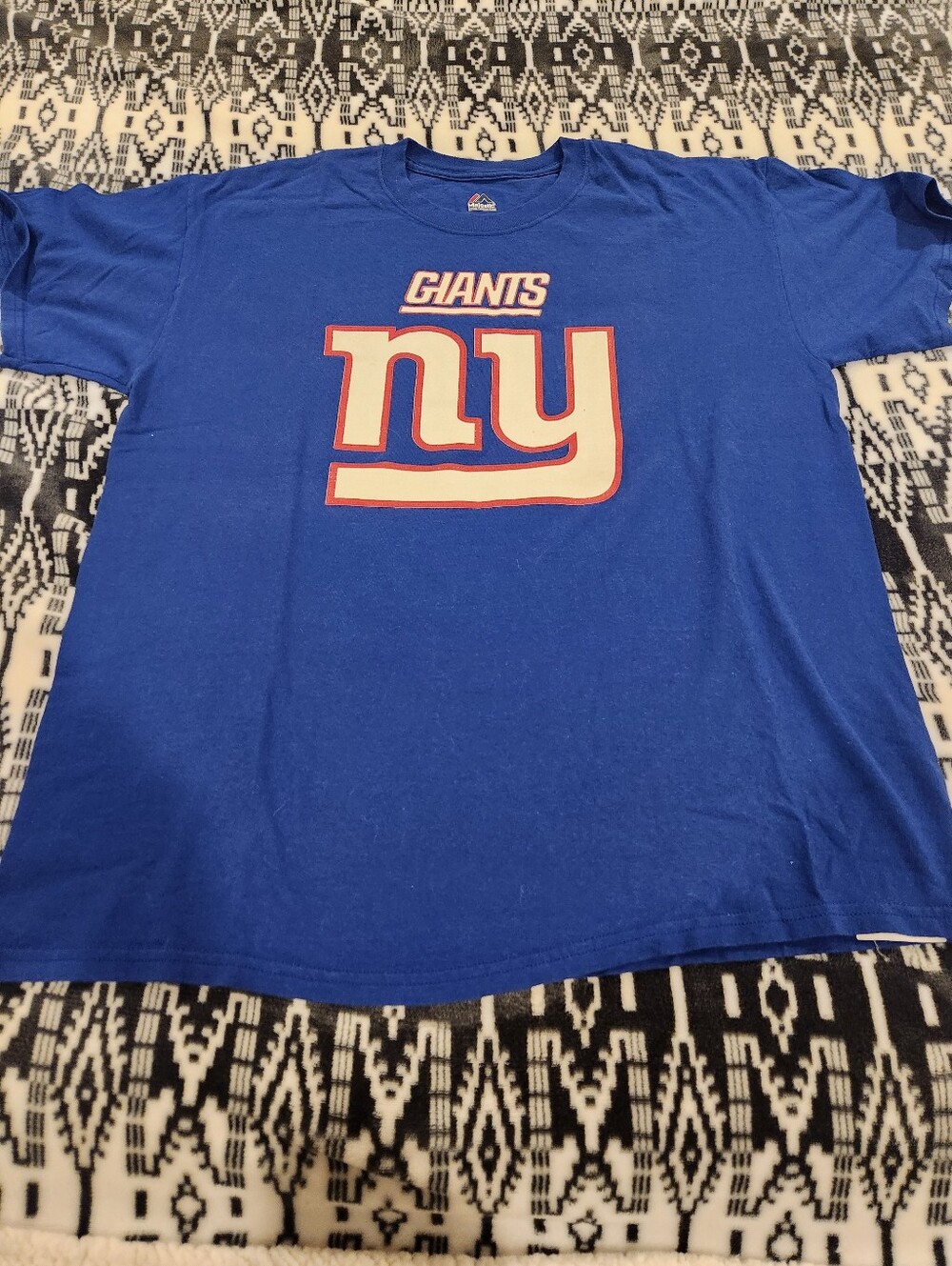 New York Giants Blue Logo Tee, Size L